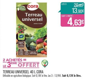 Cora - Terreau Universel 40 L  offre à 20,85€ sur Supermarché Match