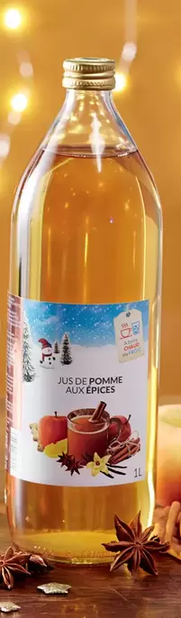 Jus de pomme de Noël aux épices offre à 2,5€ sur Grand Frais