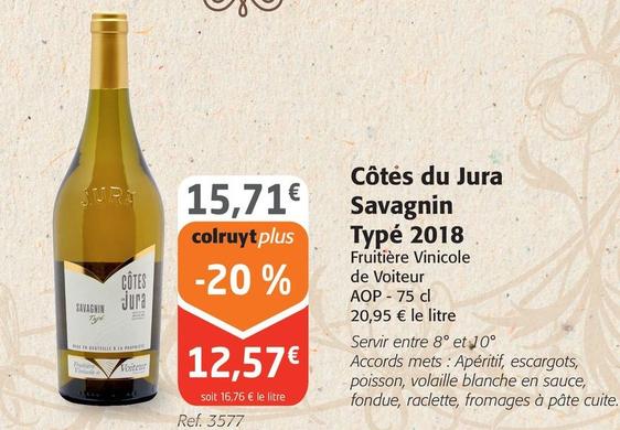 Cotes Du Jura Savagnin Type 2018