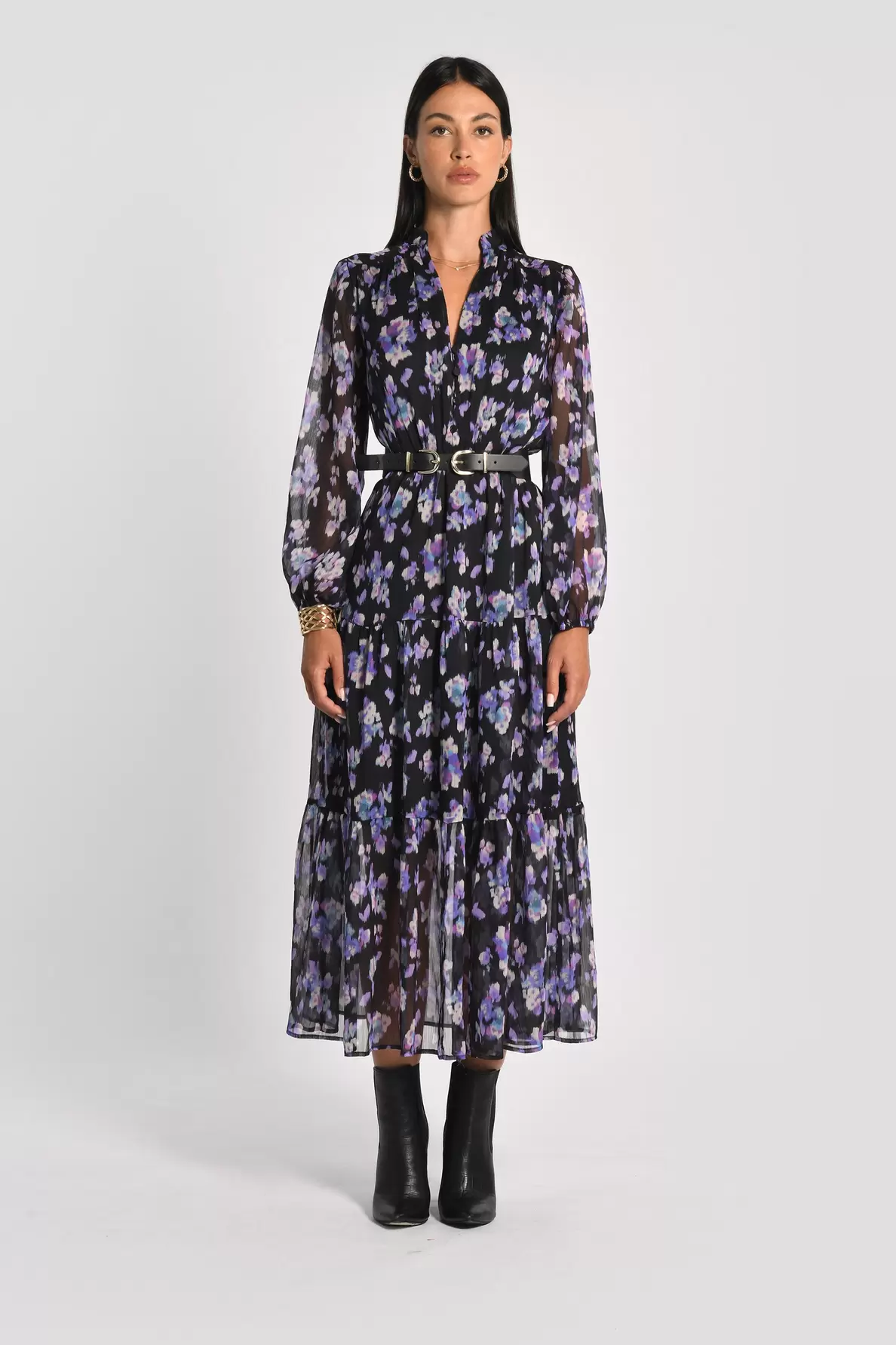 ROBE LONGUE FLEURS MADISON MULTI VIOLET offre à 104,3€ sur Kookai