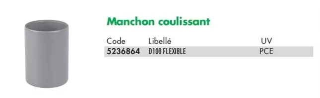 Manchon Coulissant offre sur Ciffréo Bona