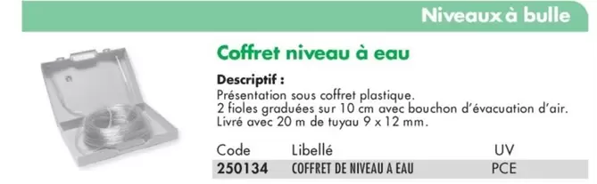 Coffret Niveau À Eau offre sur Ciffréo Bona