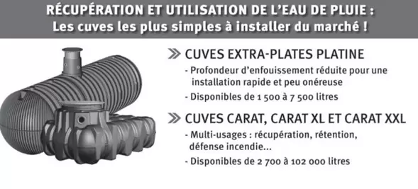 Cuves Extra-Plates Platine/ Cuves Carat, Carat Xl Et Carat Xxl offre sur Ciffréo Bona