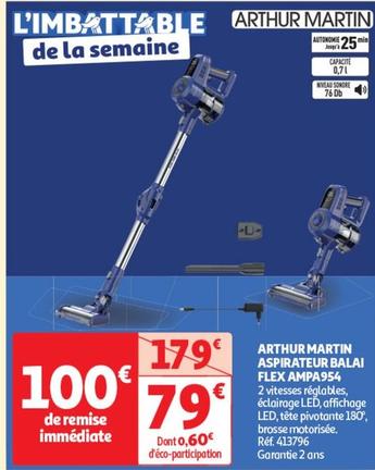 Arthur Martin - Aspirateur Balai Flex Ampa954 offre à 79€ sur Auchan Hypermarché