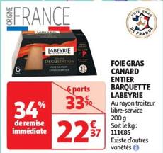 Labeyrie - Foie Gras Canard Entier Barquette offre à 22,37€ sur Auchan Hypermarché