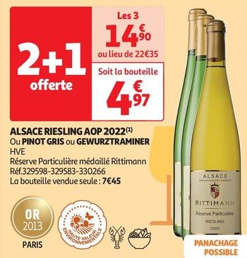 Alsace Riesling Aop 2022 , Pinot Gris , Gewurztraminer