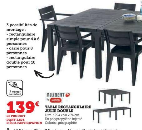 Keter - Table Rectangulaire Julie Double offre à 139€ sur Hyper U