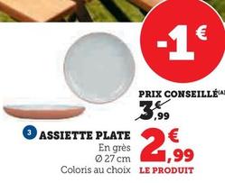 Assiette Plate offre à 2,99€ sur Hyper U