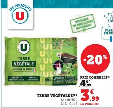 U - Terre Vegetale  offre à 3,99€ sur Hyper U