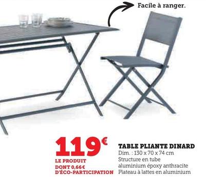 Table Pliante Dinard  offre à 119€ sur Hyper U