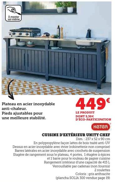 Keter - Cuisine D'Extérieur Unity Chef offre à 449€ sur Hyper U