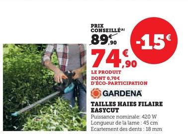 Gardena - Tailles Haies Filaire Easycut offre à 74,9€ sur Hyper U