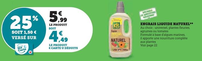 KB - Engrais Liquide Naturel  offre à 5,99€ sur Hyper U