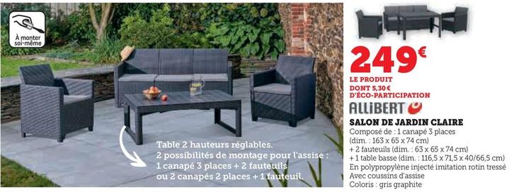 Allibert - Salon De Jardin Claire  offre à 249€ sur Hyper U
