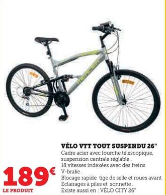 Vélo Vtt Tout Suspendu 26 offre à 189€ sur Hyper U