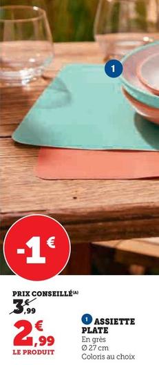 Assiette Plate offre à 2,99€ sur Super U