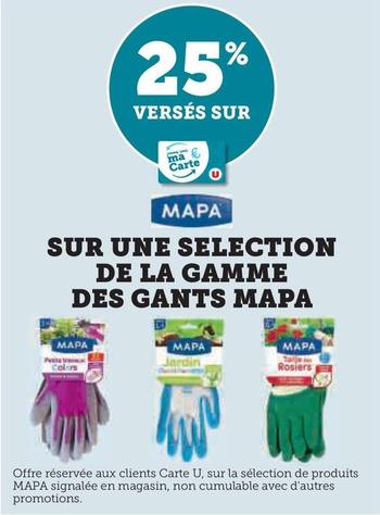 Mapa - Sur Une Selection De La Gamme Des Gants  offre sur Super U