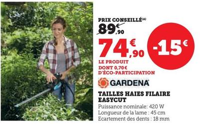 Gardena - Taille-haie Filaire Easycut  offre à 74,9€ sur Super U