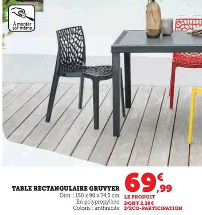 Table Rectangulaire Gruvyer offre à 69,99€ sur Super U