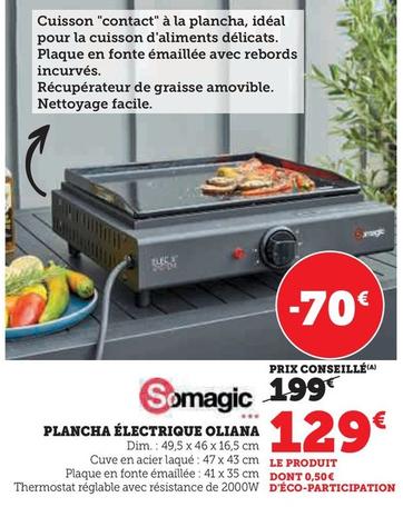 Somagic - Plancha Électrique Oliana offre à 129€ sur Super U