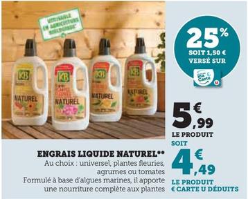 KB - Engrais Liquide Naturel offre à 5,99€ sur Super U