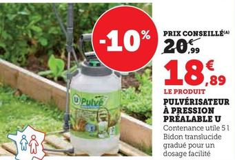 Le Jardin - Pulverisateur A Pression Prealable  offre à 1,89€ sur Super U