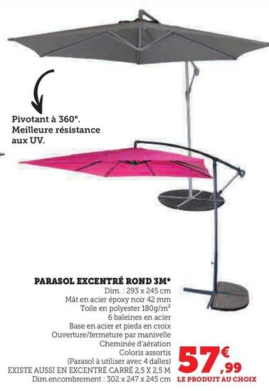 Parasol Excentré Rond 3m offre à 57,99€ sur U Express