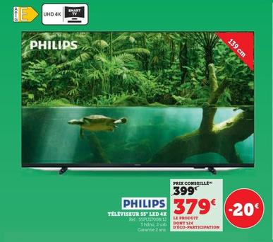 Philips - Téléviseur 55" Led 4k offre à 379€ sur Hyper U