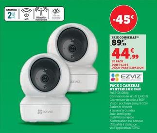 Ezviz - Pack 2 Cameras D'Interieur C6N offre à 44,99€ sur Hyper U