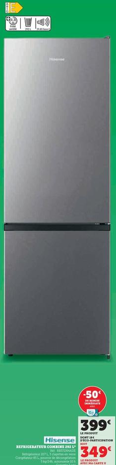 Hisense - Réfrigérateur Combiné 292L offre à 399€ sur Hyper U