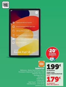 Xiaomi - Tablette offre à 179€ sur Hyper U
