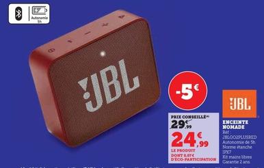Jbl - Enceinte Nomade offre à 24,99€ sur Super U