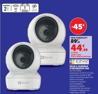 Ezviz - Pack 2 Cameras D'Interieur C6n offre à 44,99€ sur Super U