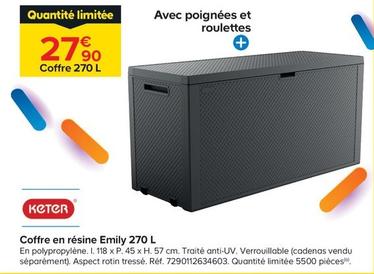 keter - coffre en résine emily 270 l