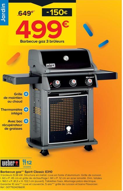 weber - barbecue gaz spirit classic e310