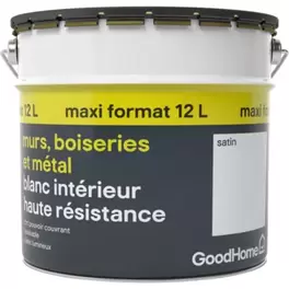 Goodhome - Peinture Murs Boiseries Et Radiateurs Haute Résistance Blanc Satin 10l + 20% Gratuit