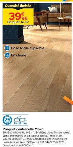 Parquet Contrecollé Moka offre à 39,95€ sur Castorama