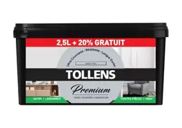 peinture tollens premium monocouche murs plafonds et boiseries galet poli 25l +20% gratuit