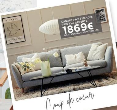 Canapé Fixe 3 Places offre à 1869€ sur Hémisphère Sud