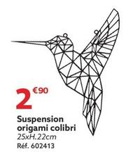 Suspension Origami Colibri offre à 2,9€ sur Gifi