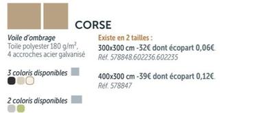 Corse Voile D'Ombrage offre à 6,95€ sur Gifi