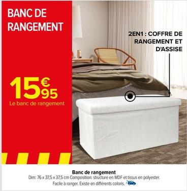 Banc offre sur Carrefour