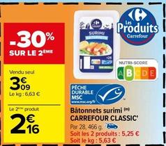 Bâtonnets de surimi offre sur Carrefour
