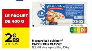 Mozzarella offre sur Carrefour