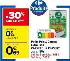 Petits pois offre sur Carrefour