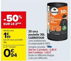 Sacs poubelles offre sur Carrefour