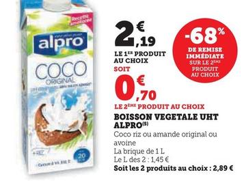 Alpro - Boisson Vegetale Uht offre à 2,19€ sur Hyper U