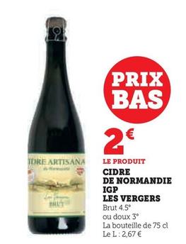 Les Vergers - Cidre De Normandie IGP  offre à 2€ sur Hyper U