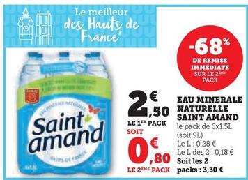 Saint Amand - Eau Minerale Naturelle offre à 2,5€ sur Hyper U