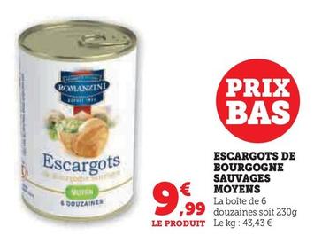 Sauvages Moyens - Escargots De Bourgogne  offre à 9,99€ sur Super U